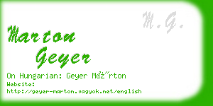 marton geyer business card